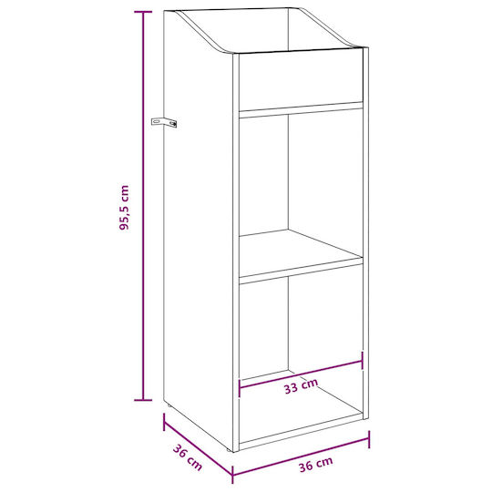 vidaXL Sonoma Hi-Fi Furniture Brown 36x36x95.5cm