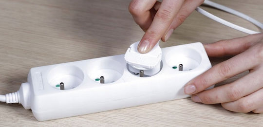 Plastrol Power Strip 1 Socket USB-A USB-C Charging Ports White