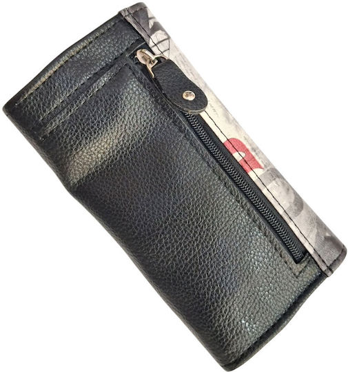 Kalliopi Silver Tabaktasche Künstliches Leder Design Beatles 14x8cm 44607-014-24