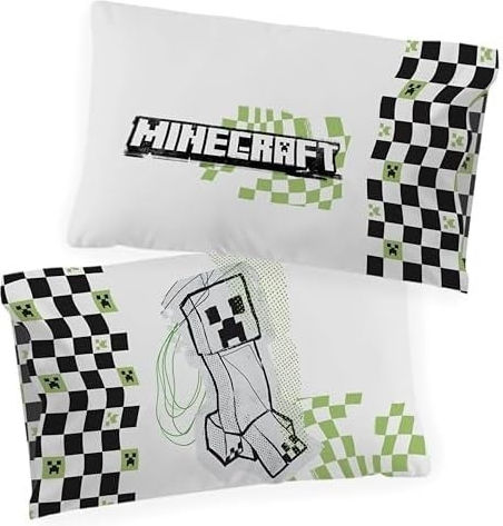 Minecraft Set Cearceafuri Pentru Copii Single Cu Față De Pernă Din Bumbac Multicolor 135x200cm