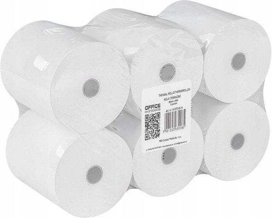 Office Products Термична Касова Лента с Дължина 90m 48gr/m² 6 Бройки