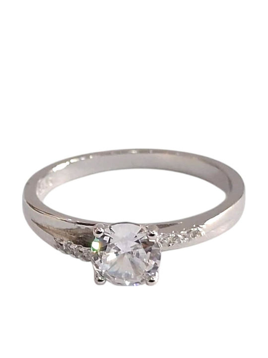 Prince Silvero Damentagring mit Zirkon aus Silber Vergoldet