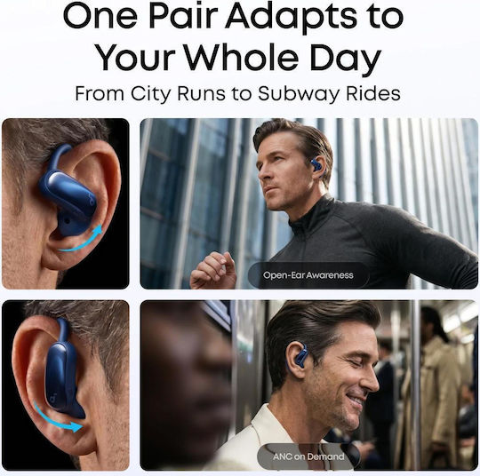 Soundcore by Anker AeroFit 2 Pro Earbud / Open Ear Căști Bluetooth Handsfree cu Rezistență la Transpirație și Husă de Încărcare Albastre