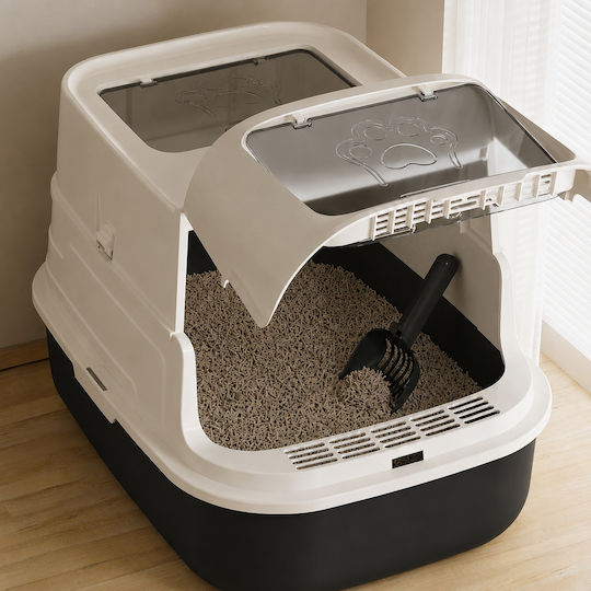 Pet's Choice Katzenklos Geschlossene mit Sieb Weiß M60 x B43 x H40cm