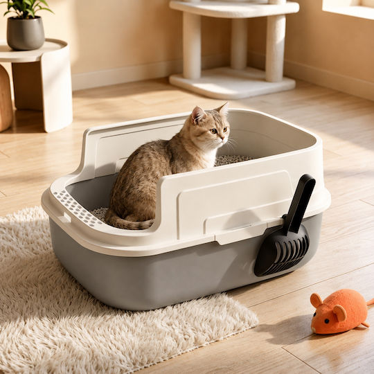 Pet's Choice Katzenklos Geschlossene mit Sieb Weiß M60 x B43 x H40cm