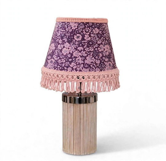 Tischlampe für Nachttisch E27 mit Lila Hut und Basis