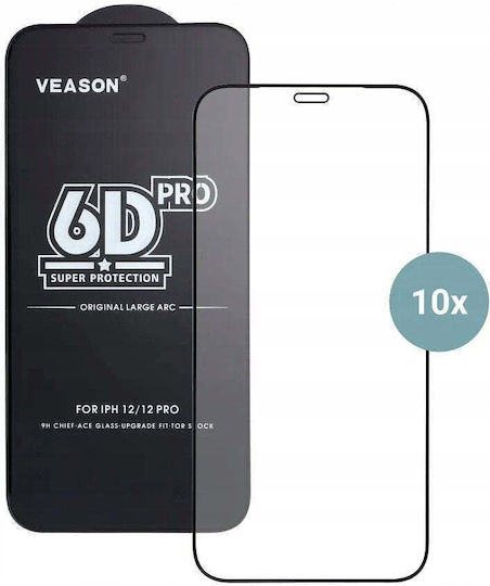 Veason Tempered Glass 6d Pro Glass Set 10in1 Iphone 17 Air Μαύρο