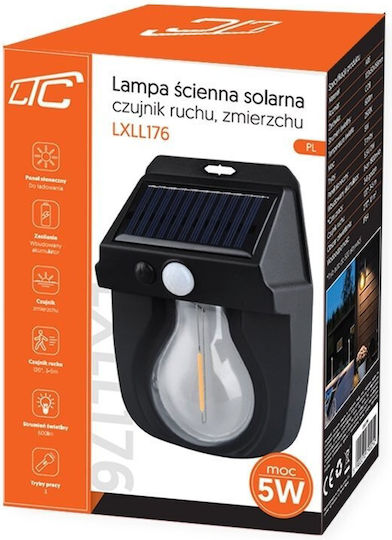 LTC Wandmontiertes Solarleuchten 5W 600lm mit Bewegungssensor und Fotowiderstand IP65