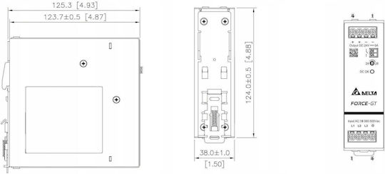 Rail Power Supply with 24V Output and 120W Power