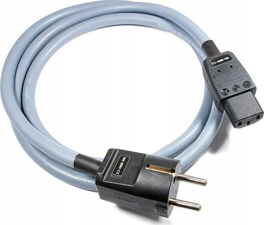 Melodika Mdp10g Power Cord Grounding 3x2 5mm2 Schuko-IEC C13 Gunmetal 1m