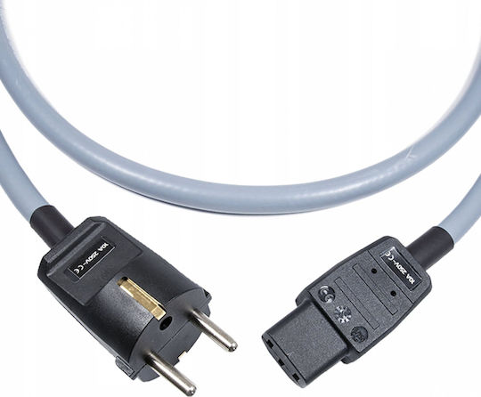 Melodika Mdp10g Power Cord Grounding 3x2 5mm2 Schuko-IEC C13 Gunmetal 1m