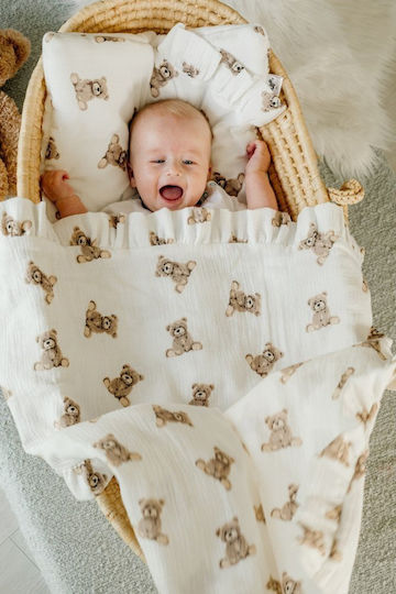 Pulp Bamboo Nursery Swaddling Bamboo Multicolour Blanket with Animal 90x100cm