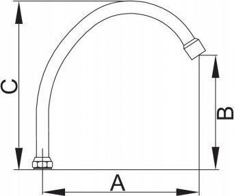 Hydroland Wylewka F-117 Ρύγχος Βρύσης Τύπου J 3/4" Μήκος 170mm Χρωμέ Ενσωματωμένο Αεριστή