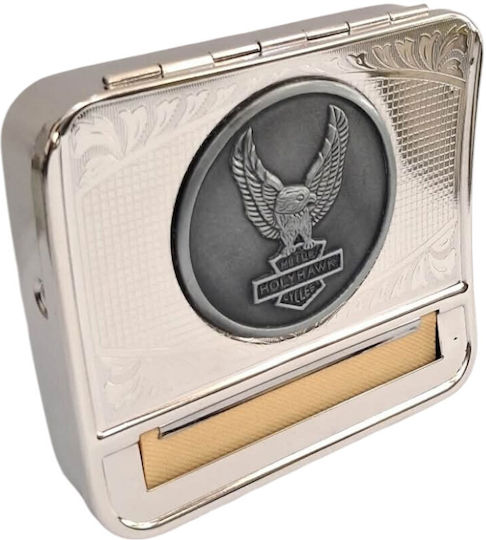 Tabakiera Zigarettenstopfmaschine Metallisch Silber Farbe Design Adler 8x9cm 47302-011-5