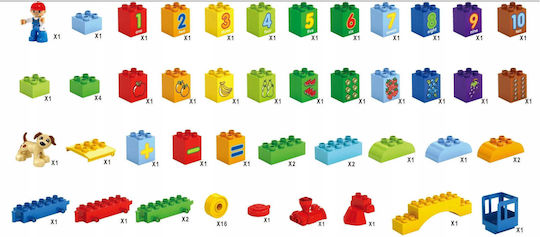 Bounn Cuburi de construit educative pentru 3+ ani 65 bucăți
