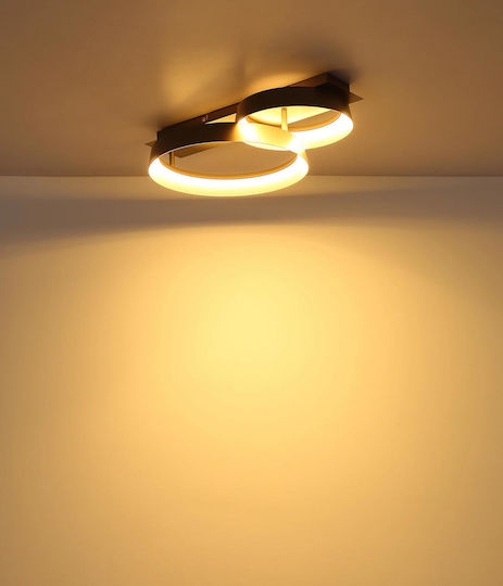 Globo Lighting Πλαφονιέρα Οροφής Καφέ με Ενσωματωμένο LED