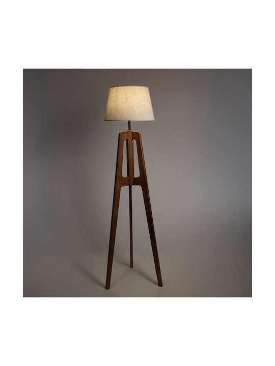 Floor Lamp H158xW40cm with Lamp Bulb Base for E27 Brown