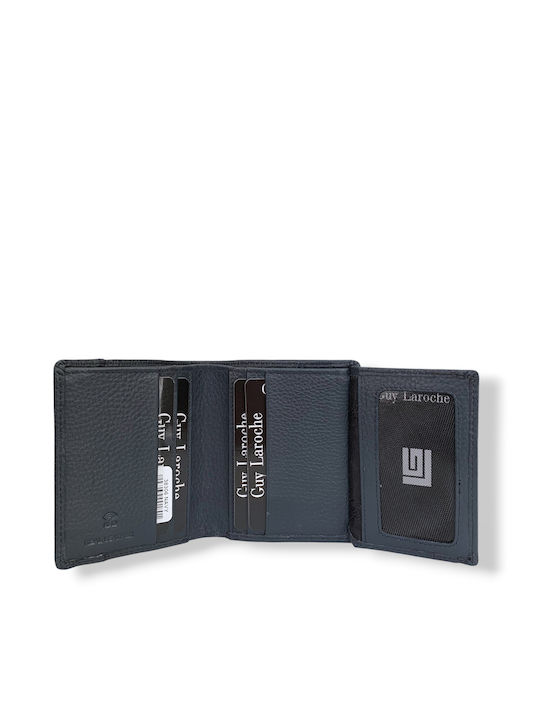 Leather Men's Wallet with RFID Blue