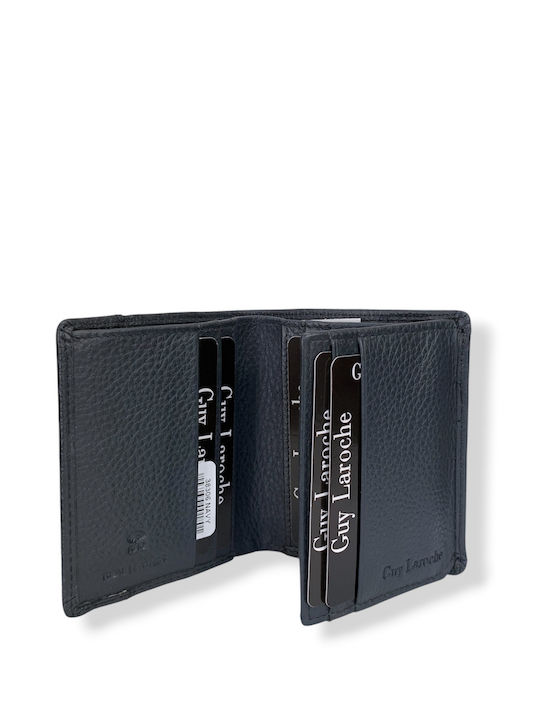 Leather Men's Wallet with RFID Blue