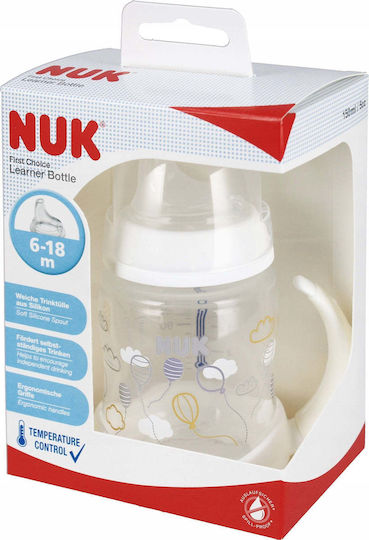 Nuk Plastic Baby Bottle Anti-colic with Silicone Teat for 6-18 Months White 150ml