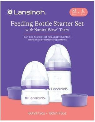 Lansinoh Set Plastic Baby Bottles NaturalWave Anti-colic with Silicone Teat 60ml
