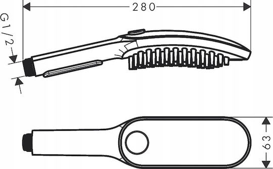 Hansgrohe Showerhead with Flow Stop Switch