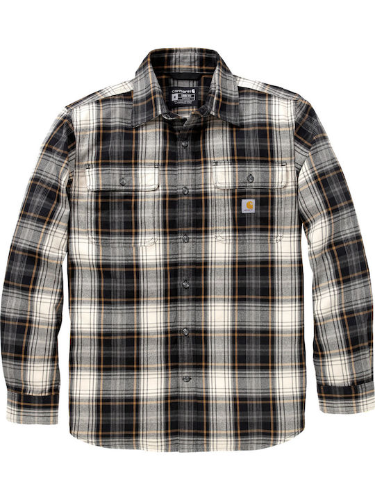 Carhartt Дълъг Ръкав Фланелена Риза Широка Кройка Каре Зелен