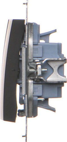 Kontakt-Simon Recessed Triple Wall Switch Without Frame Black
