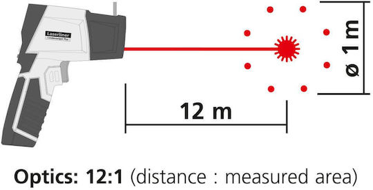 Laserliner Laserliner Infrarot- und Laserthermometer Plus Höchstmaß Thermometer für Überkopf-Temperaturen bis 365°C