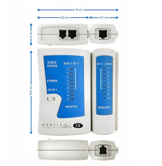 Montis Клещи за кабелни накрайници за мрежа RJ12, RJ11, RJ45 (Дължина 50mm)