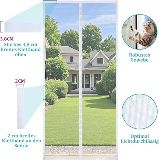 Pet Friendly Plasă de Ușă cu Scai cu Închidere Magnetică 215x155cm