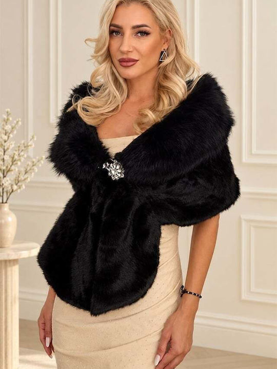 Дълга дамска черна кожа Black