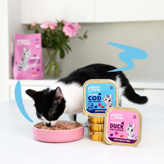 Edgard Cooper Codfish And Chicken Paté Wet Cat Food With Chicken And Cod Grain Free 85gr