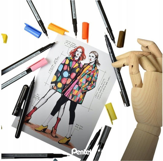 Pentel PointLiner Marker Gestaltung von 0.4mm Set 24 Stück Verschiedene Farben
