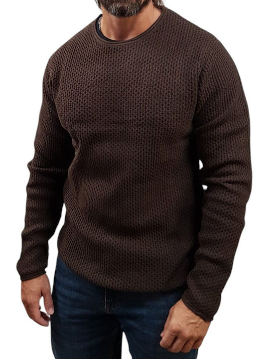 Jack & Jones Кръгло Деколте Пуловер Шоколадов Торта Усукване