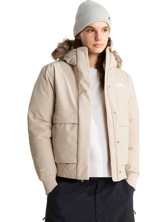 Damen Bomber Jacke Beige