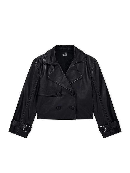 Leather Women's Biker Jacket Black