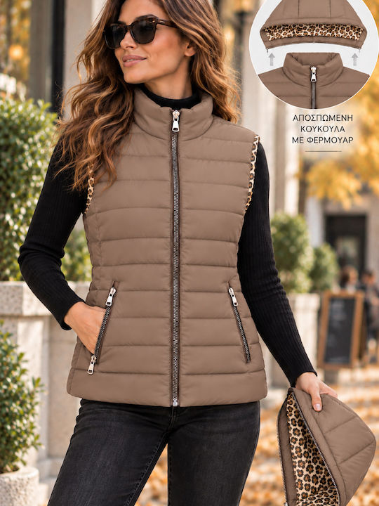 Damen Bomber Jacke Beidseitig Mocca
