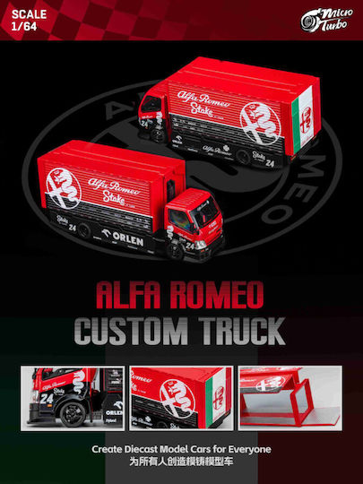 Machetă Auto Remorcă Personalizată Platformă Plat Camion Cutie Alfa Romeo 1:64 Micro Turbo