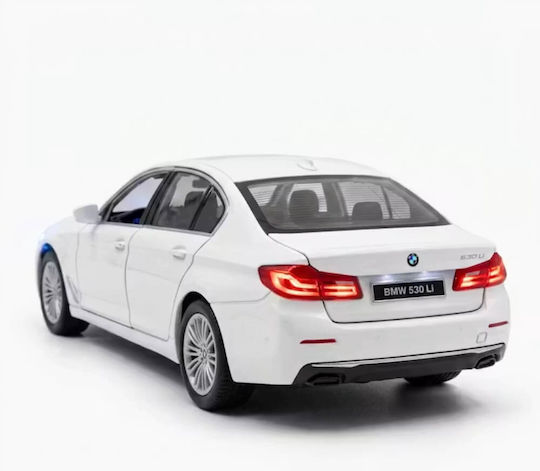BMW 530li Mașină Metalică Scara 1:24 Uși Deschise Portbagaj Lumini Xenon Cadou Băieți Albă