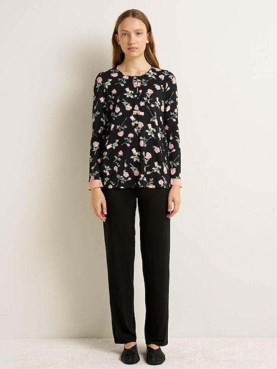 Vamp Winter Women's Pyjamas Set Black Vamp Winter Women's Pyjamas Set Black