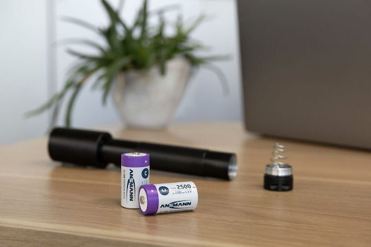Ansmann Wiederaufladbare Batterien C Li-Ion 2300mAh 1,5V 2 Stück
