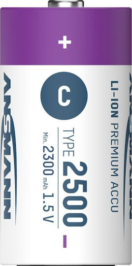 Ansmann Wiederaufladbare Batterien C Li-Ion 2300mAh 1,5V 2 Stück