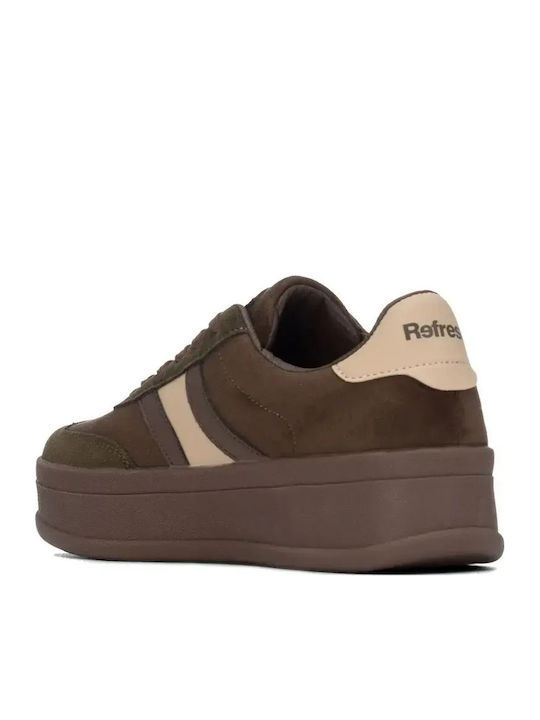 Vegan Women's Flatforms Sneakers Khaki