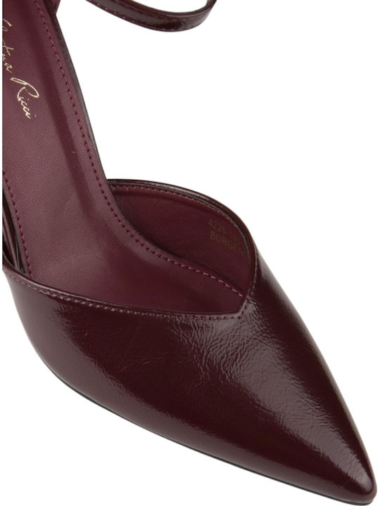 Pantofi cu toc Burgundy