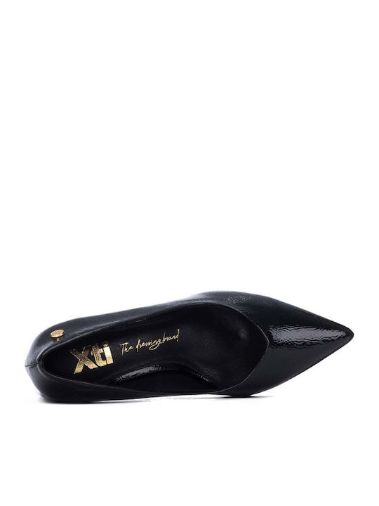 Pumps aus Lackleder mit Mittelhohem Absatz Schwarz