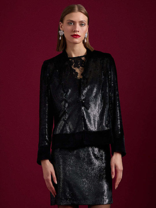 Bill Cost Damen Samt Blazer Schwarz