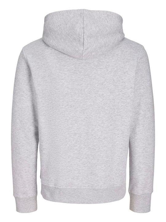 Jack & Jones Φούτερ White Melange με Κουκούλα