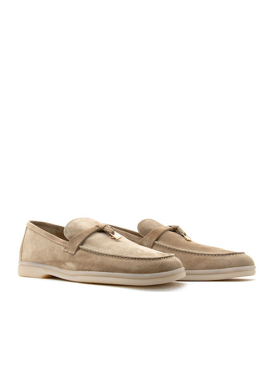 Loafers Dama Din Piele în Culoare Bej