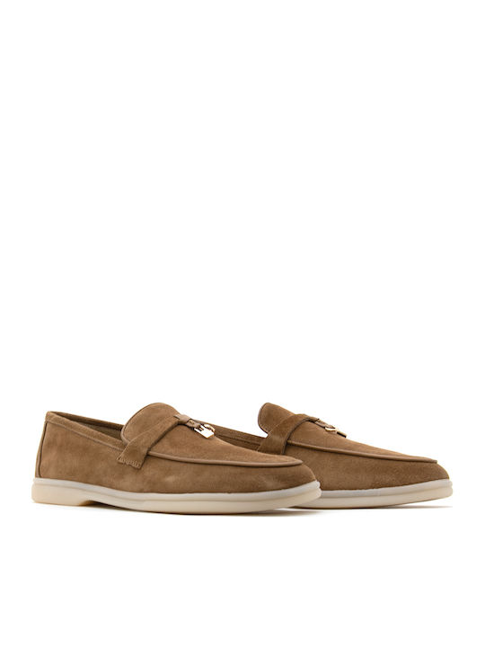 Δερμάτινα Γυναικεία Loafers σε Καφέ Χρώμα
